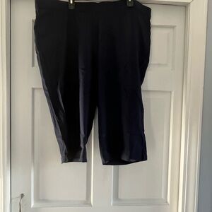 Navy Blue Stretch Capris